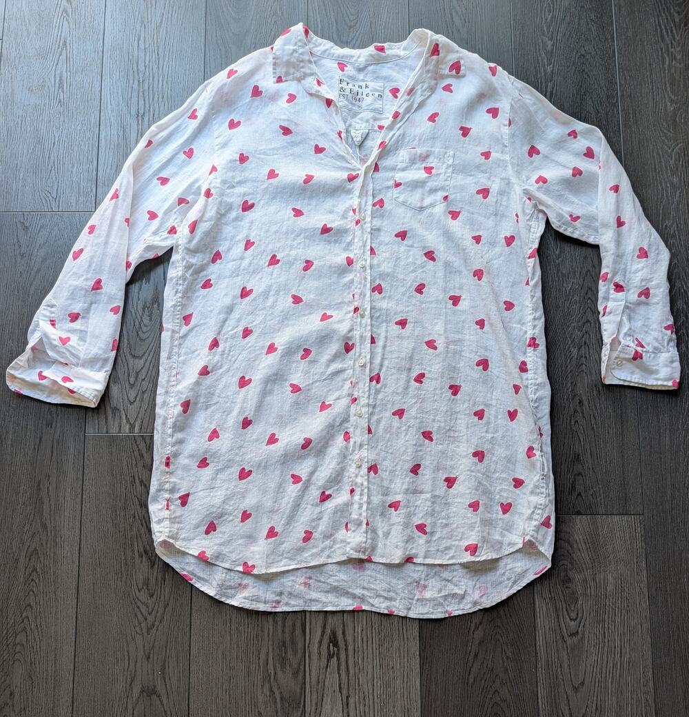 Frank & Eileen Messy Hearts Shirtdress, XL